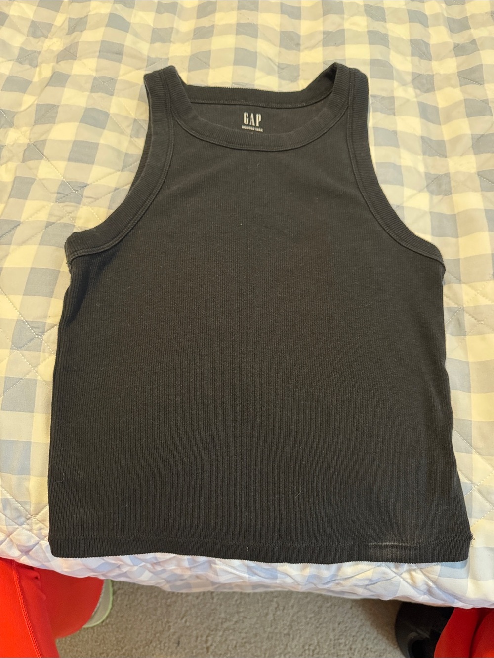 GAP Black Ribbed Cropped Tank